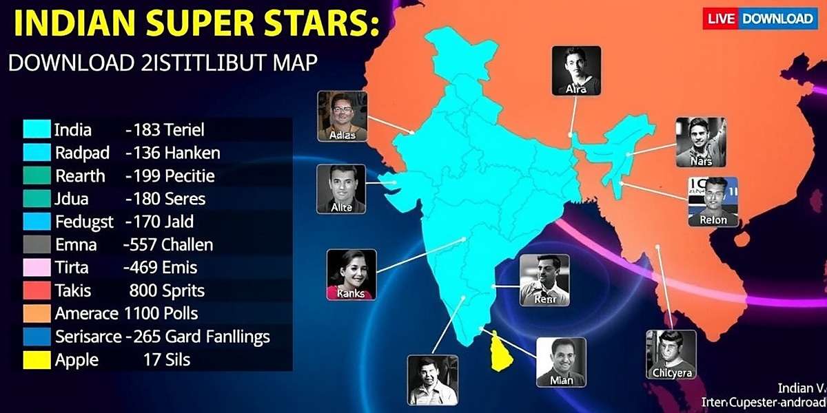Indian Super Stars Regional Popularity Indian Super Stars download distribution map showing popularity across different Indian states